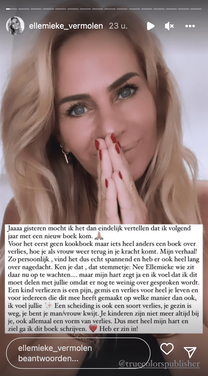 Ellemieke Vermolen vertelt openhartig over verlies zoontje en scheiding Sergio Herman