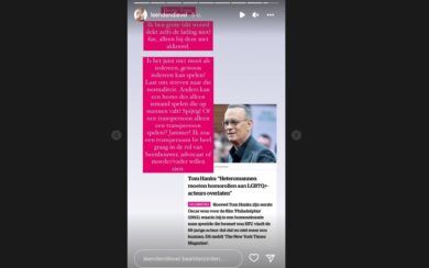 Leen Dendievel reageert fel op uitspraak van Tom Hanks: "Jammer!"