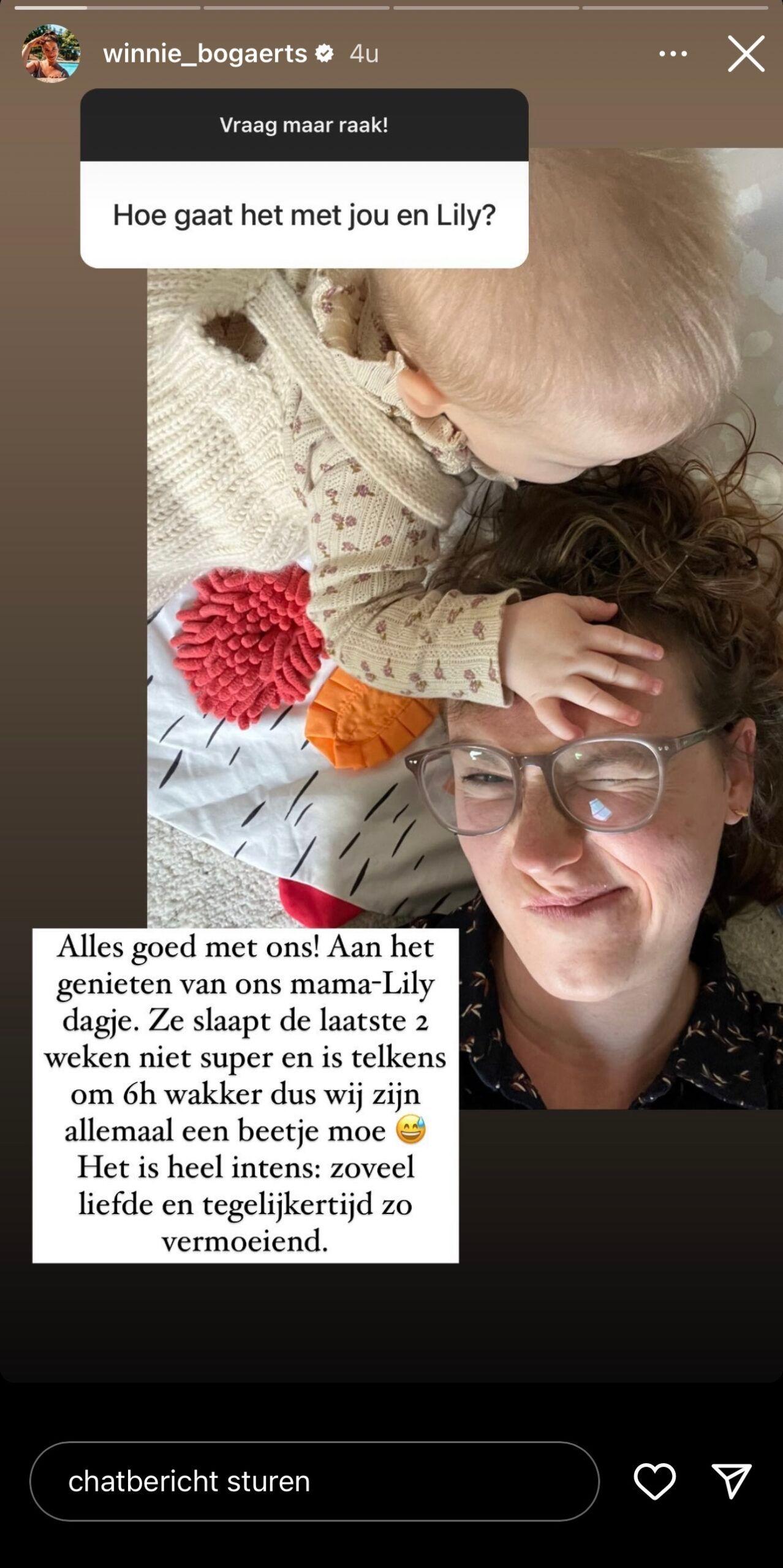 "Het is héél intens": Winnie uit 'Blind Getrouwd' vertelt openhartig over het moederschap
