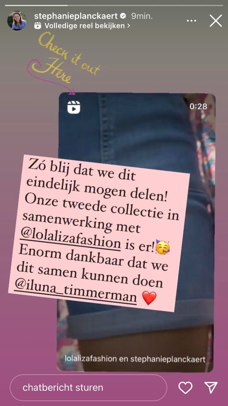 Bron: Instagram Stories @stephanieplanckaert