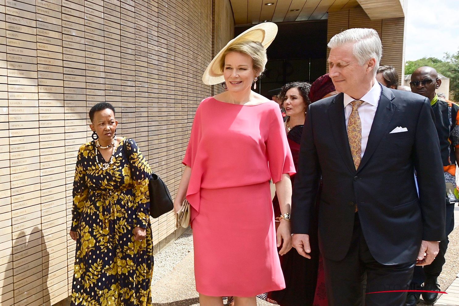 Koningin Mathilde en koning Filip tijdens hun staatsbezoek in Zuid-Afrika. Bron: Photonews