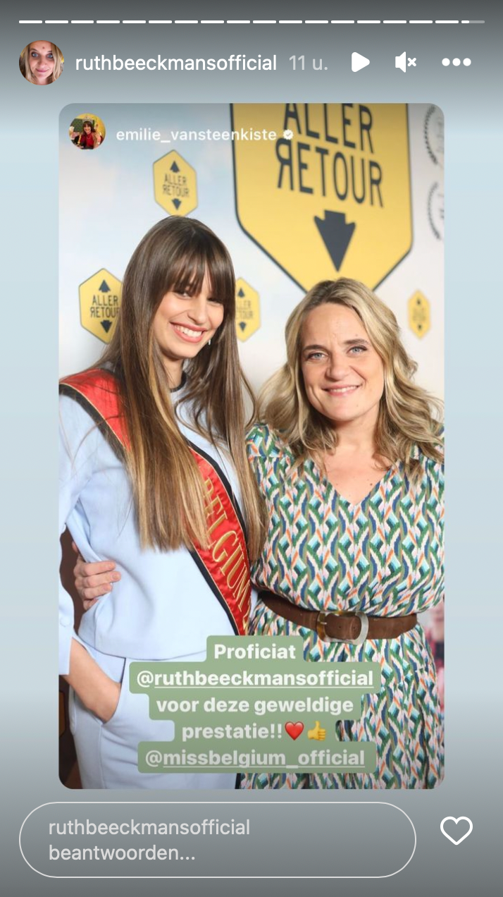 Bron: Instagram Stories @ruthbeeckmansofficial