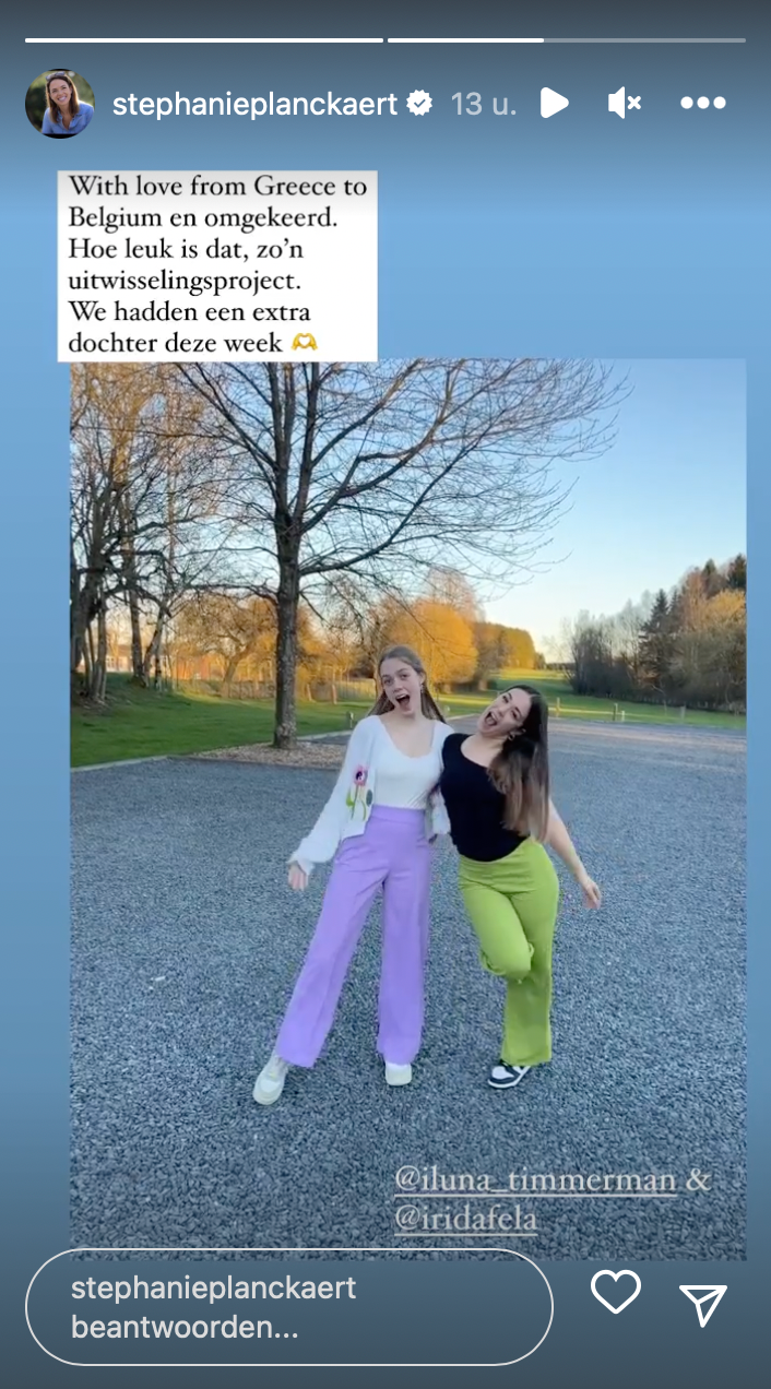 Bron: Instagram Stories @stephanieplanckaert