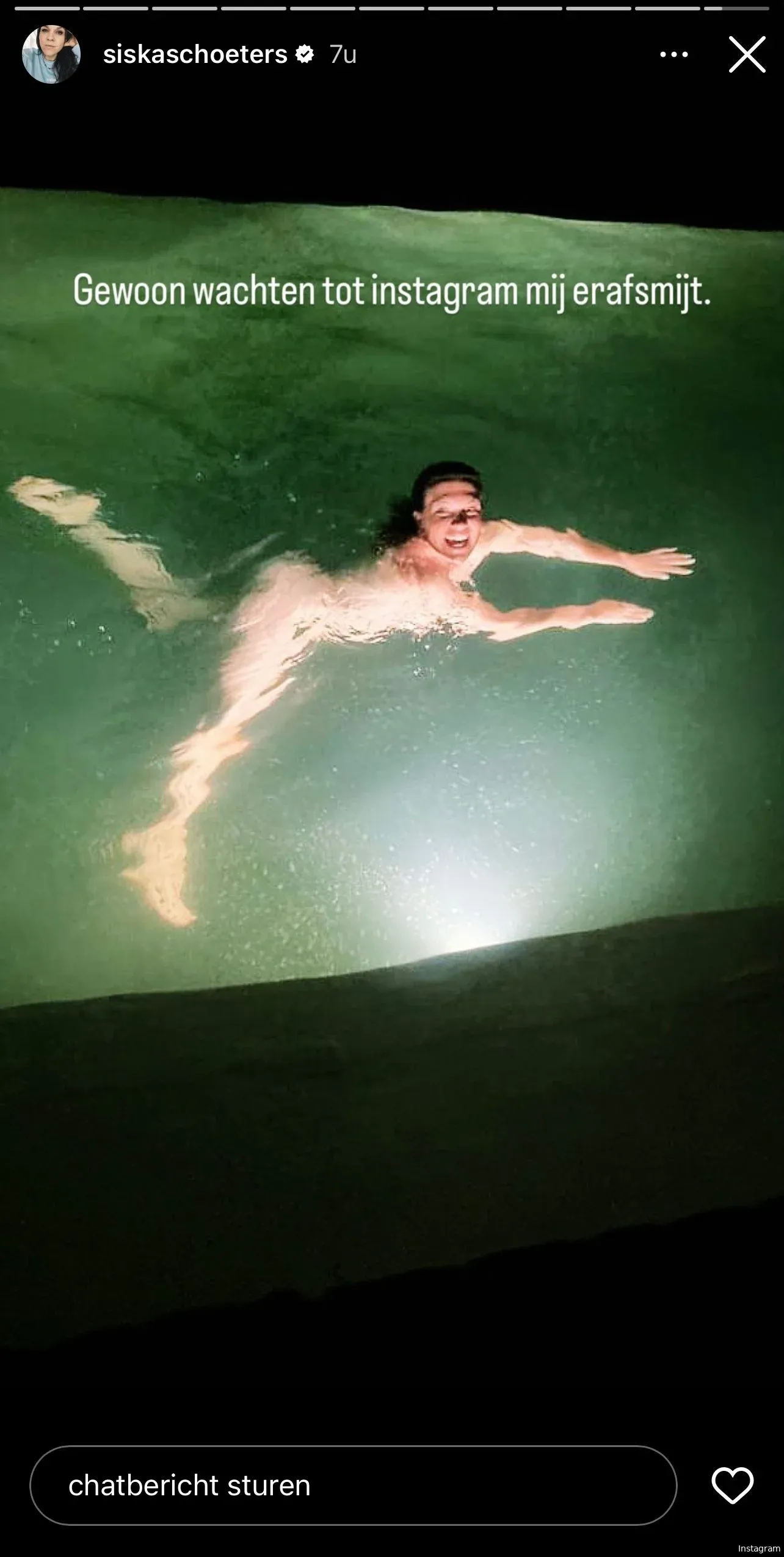 Siska Schoeters gaat naaktzwemmen en deelt er pikante foto van