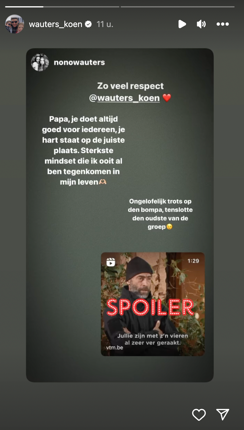 Nono Wauters komt met opvallende boodschap na vertrek van vader Koen uit 'Special Forces'