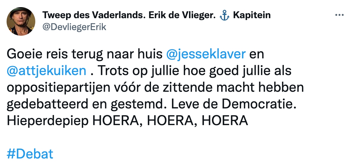 Erik de Vlieger fileert Jesse Klaver (GL) en Attje Kuiken (PvdA): 'Trots op hoe jullie de zittende macht steunen!'