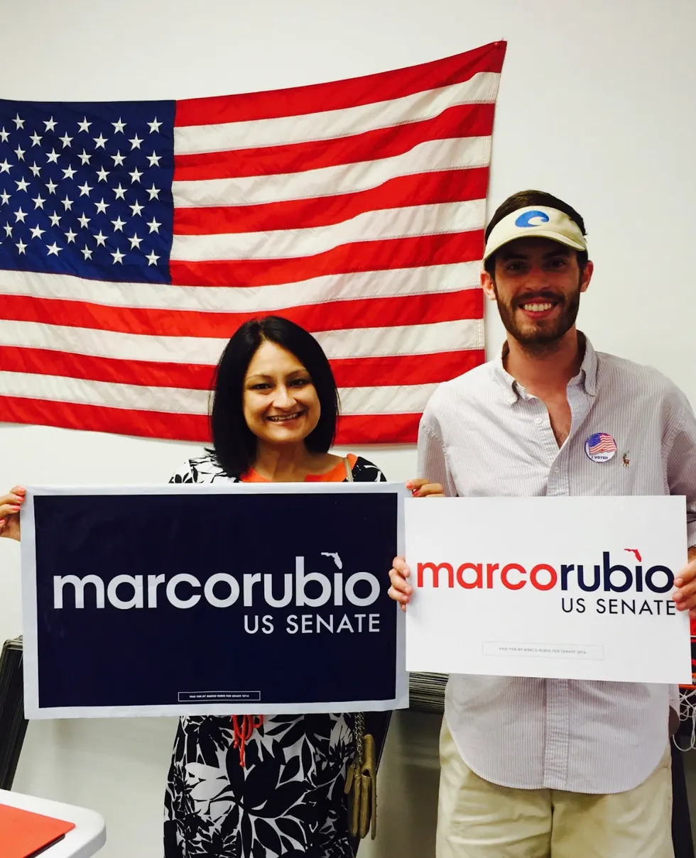  Roseanne Rodriguez campaigning for Marco Rubio while he ran for president in the 2016 candidacy.