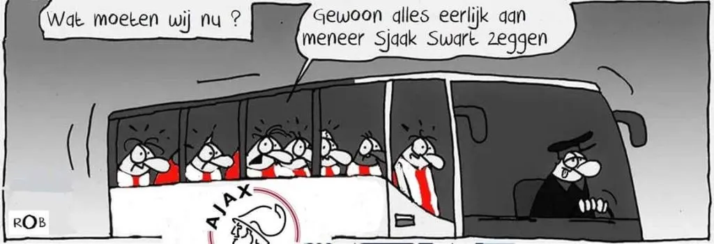 Humor: Ajax-spelers op het matje bij Sjaak Swart na bekernederlaag tegen FC Twente