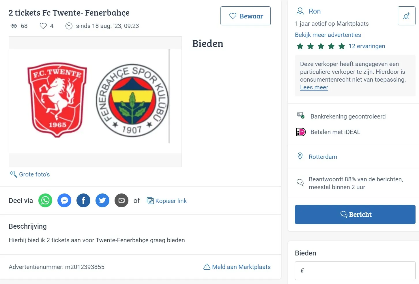 FC Twente gaat keihard ingrijpen tegen illegale kaarthandel voor Fenerbahce-thuis