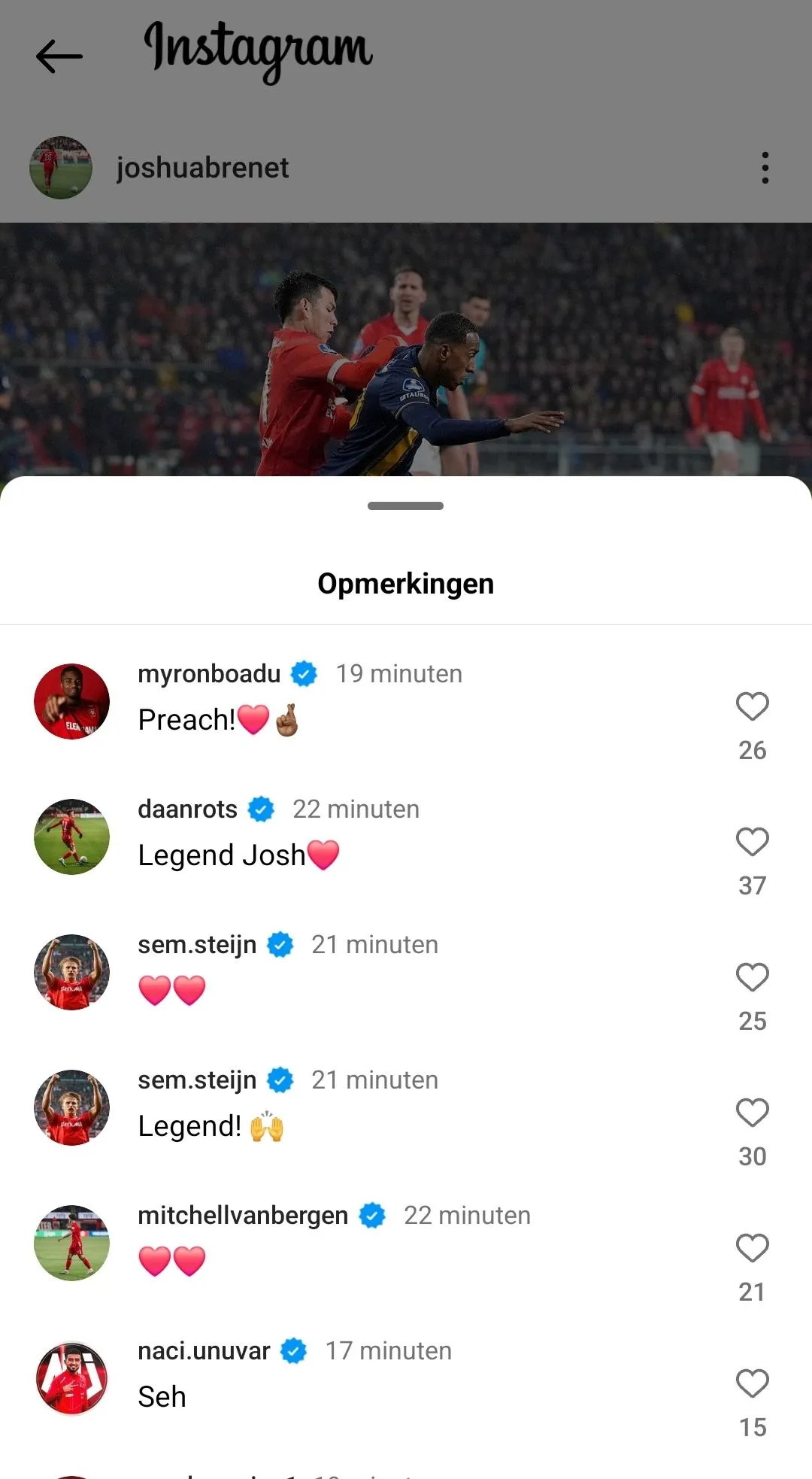Brenet haalt uit naar Kooij op Instagram en krijgt steun medespelers