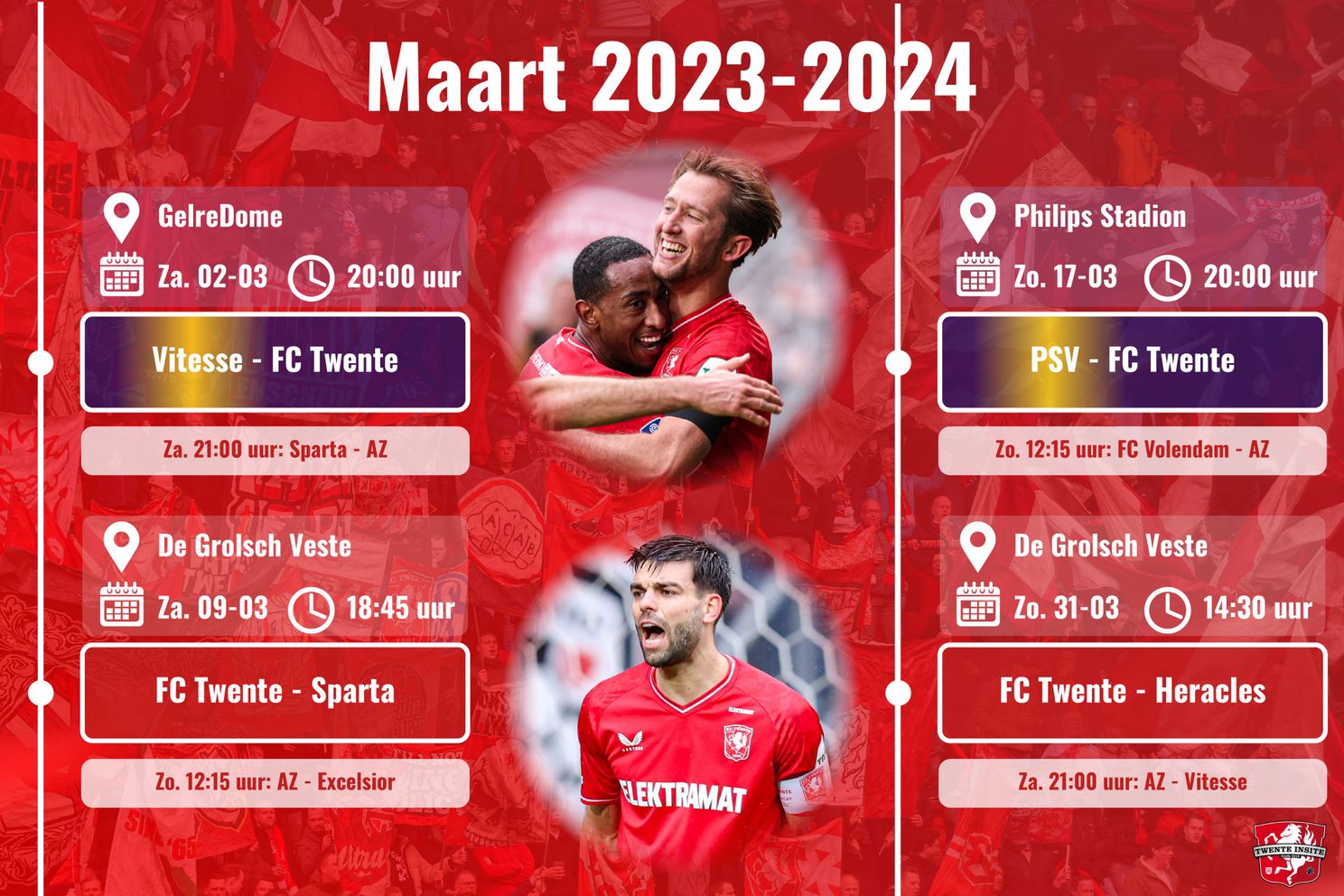 FC Twente moet scherp blijven: AZ in maart voornamelijk tegen degradatiekandidaten