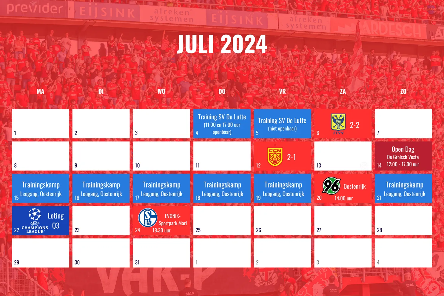programma fc twente juli 2024 voorbereiding