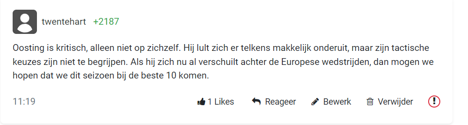 Supporters uiten felle kritiek op Oosting: "Hij moet goed in de spiegel kijken"