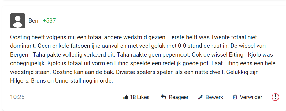 Supporters uiten felle kritiek op Oosting: "Hij moet goed in de spiegel kijken"