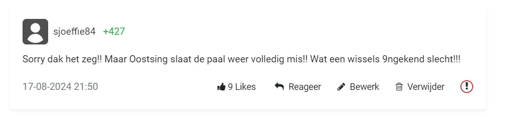 Supporters uiten felle kritiek op Oosting: "Hij moet goed in de spiegel kijken"