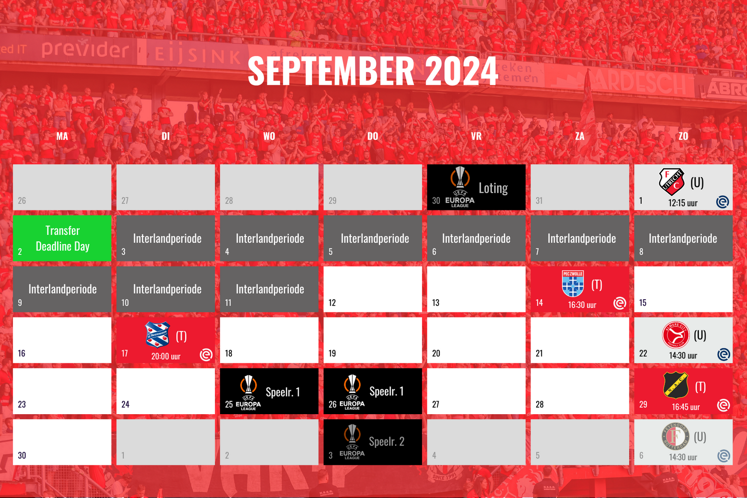 Bomvolle maand september op komst voor FC Twente