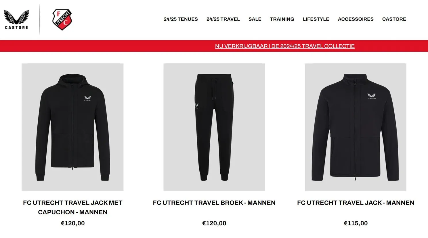 travel collectie 2024 2025 castore fc utrecht