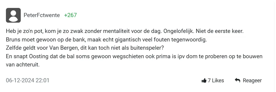 Supporters sparen Oosting en Bruggink niet na afslachting bij PSV