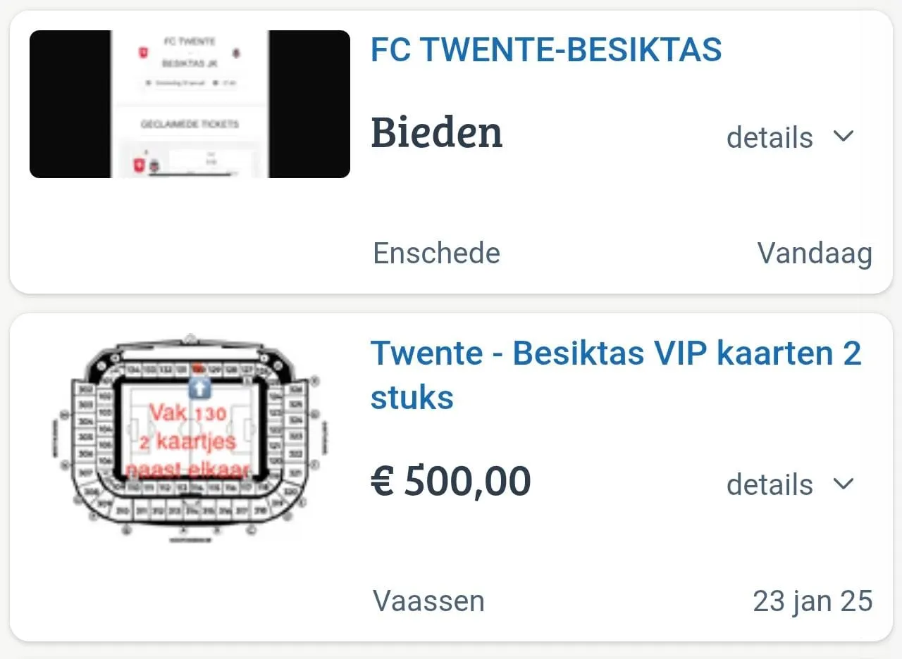 Bizar! 1.200 euro voor vier kaartjes FC Twente - Besiktas