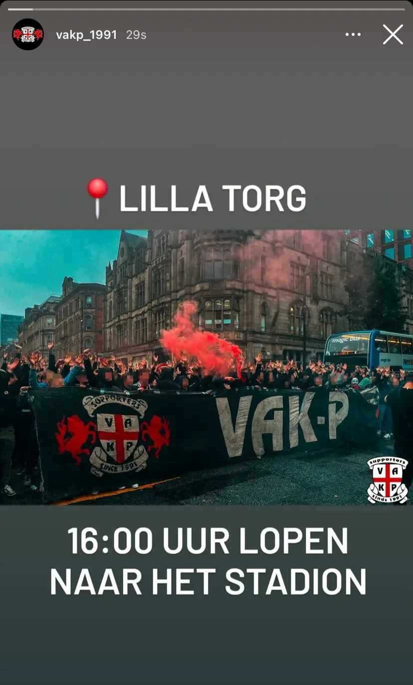 Supporters opgelet! Hier begint de corteo naar het stadion van Malmö FF