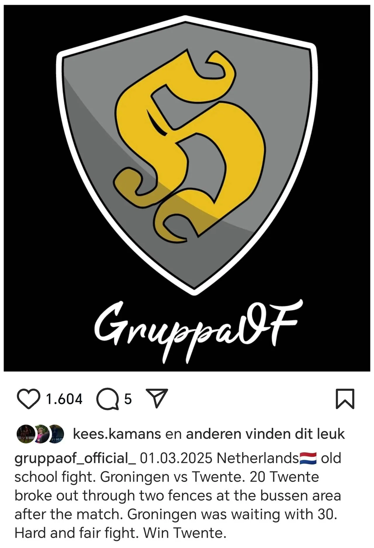 Uitgebroken Twente-hooligans op de vuist met Groningen-hooligans