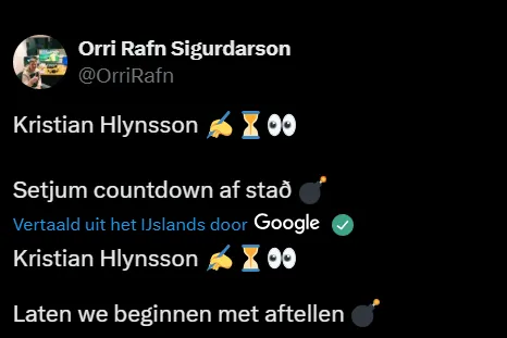 Duidelijkheid over Hlynsson aanstaande? "Laten we beginnen met aftellen.."