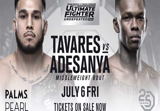 Brad Tavares en Israel Adesanya treffen elkaar op Juli 6 in Las Vegas!