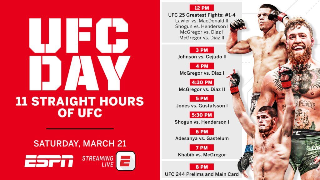? | UFC ZEND GEVECHTEN MARATHON UIT: Wie kan kijkt gratis mee