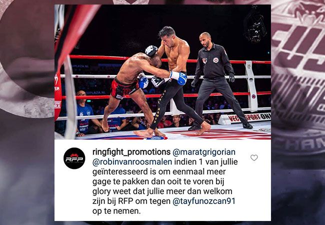RFP biedt GLORY vechters een kans om tegen ongeslagen Enfusion kampioen te vechten!