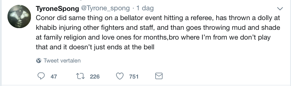 Tyrone Spong, Khabib vs McGregor: ‘Waar ik vandaan kom eindigt het ook niet bij de bel’