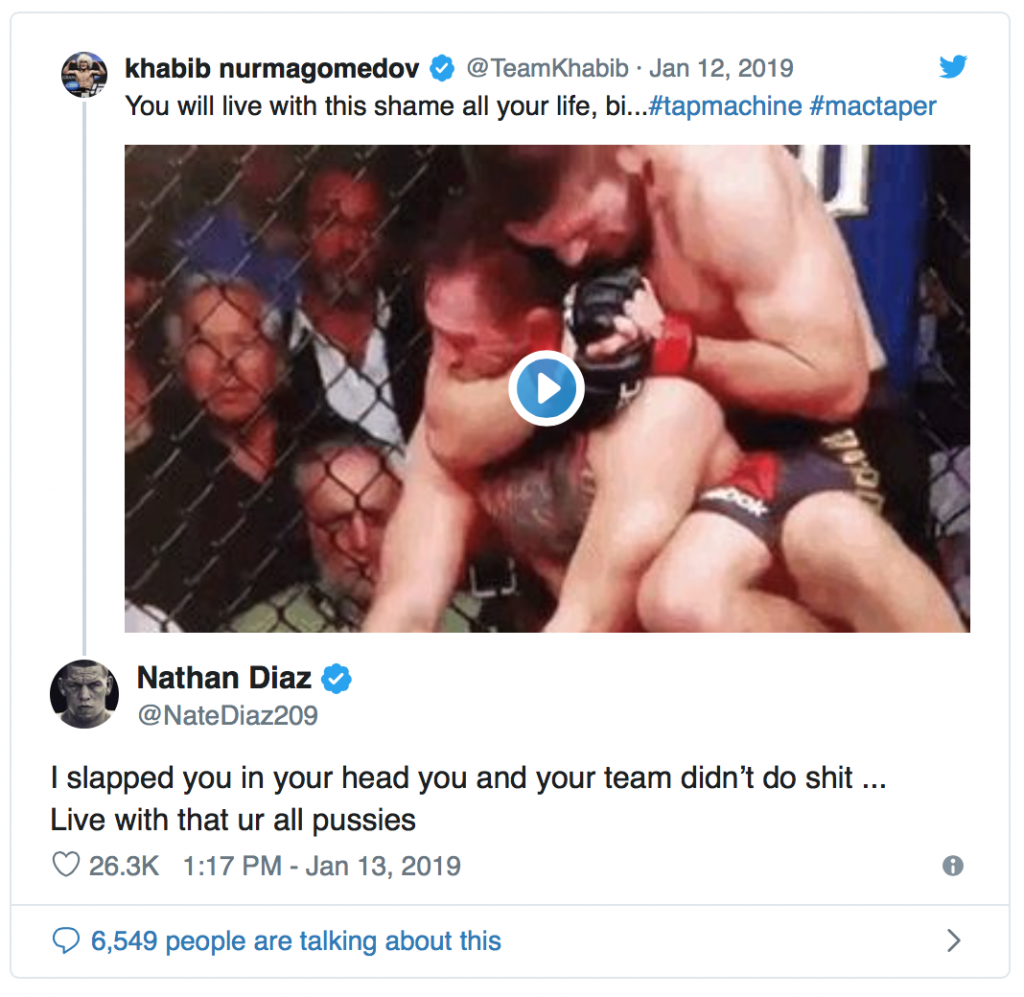 Video: vechtpartij tussen Khabib Nurmagomedov en Nate Diaz opent oude wonden
