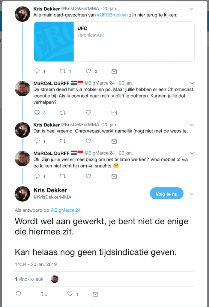 UFC MMA op Veronica: lage kijkcijfers, heeft u wel gekeken?