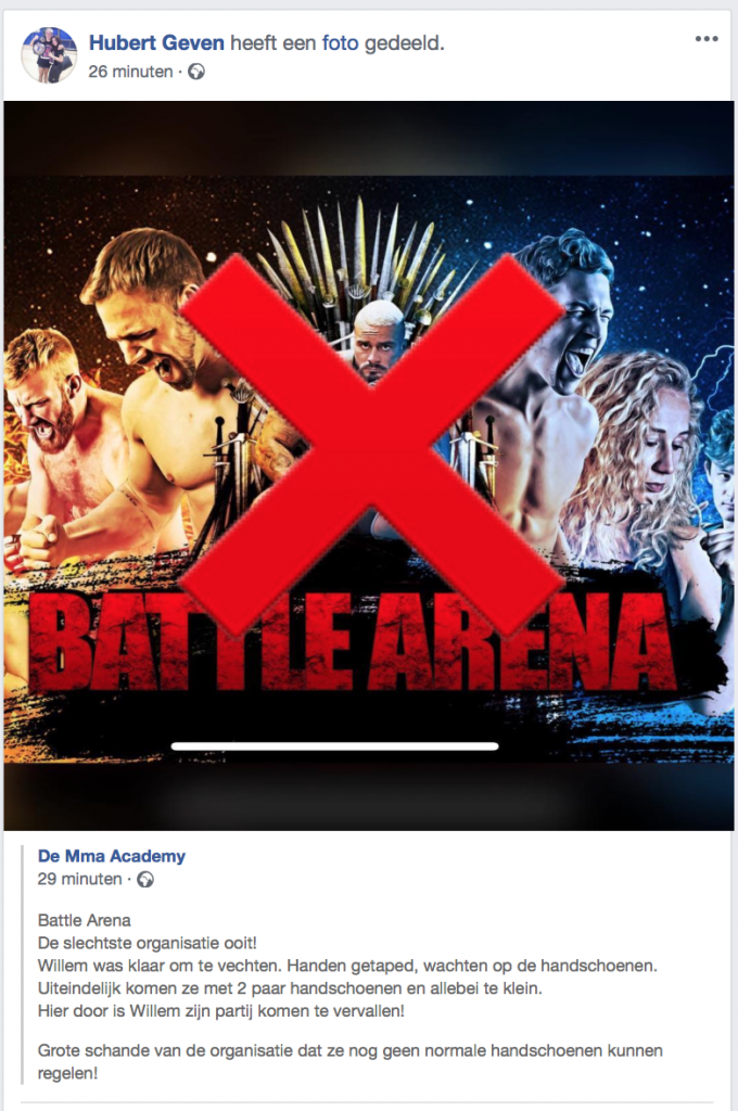 MMA Academy noemt Battle Arena 'slechtste' organisatie ooit