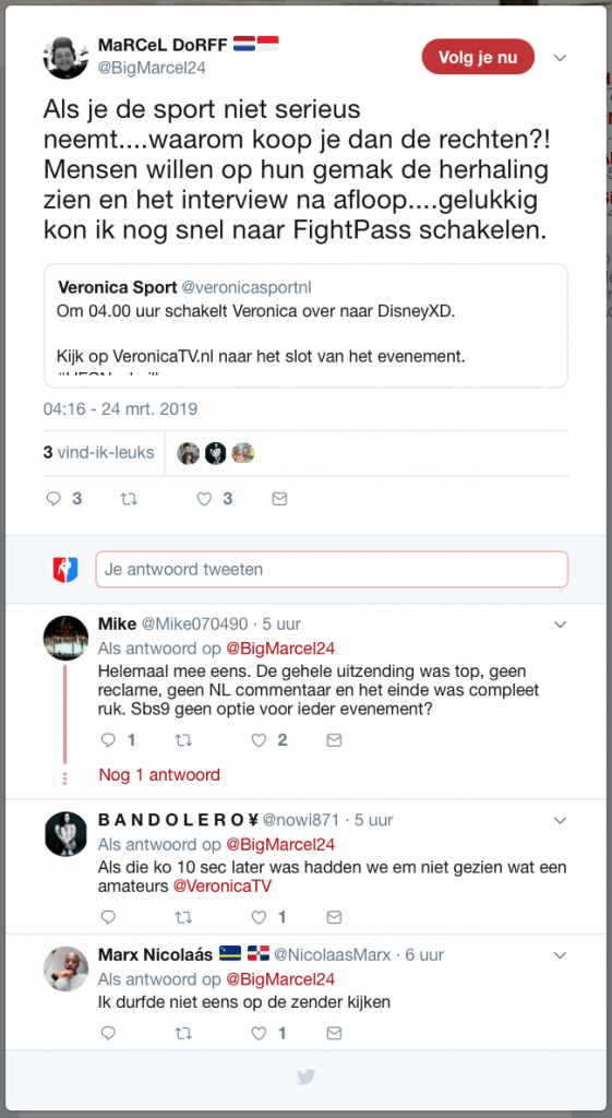Kritiek op Veronica: 'ninja' knock-out redt UFC uitzending