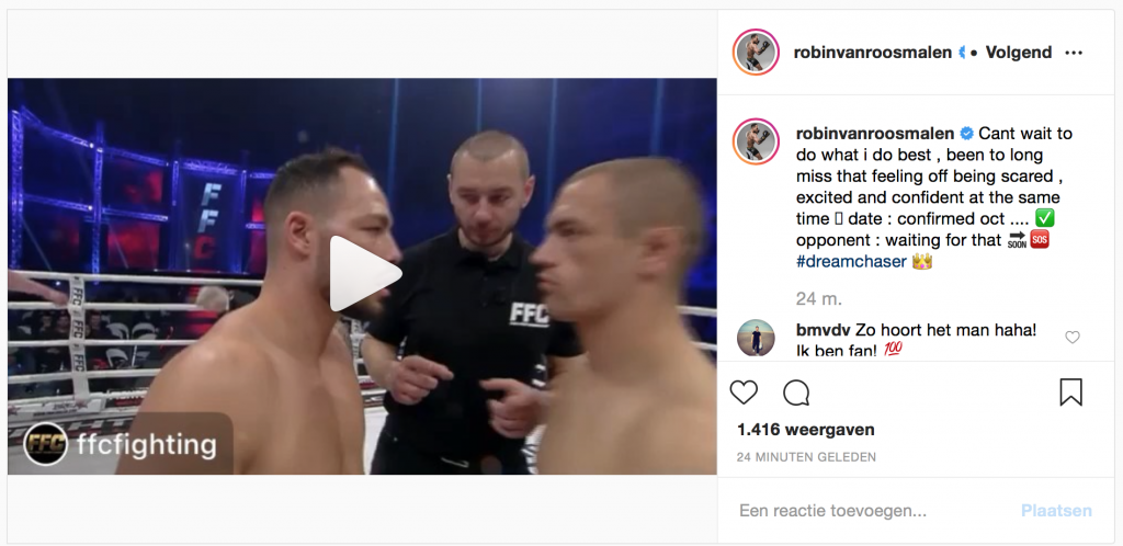 Bellator debuut ex GLORY kampioen Robin van Roosmalen in oktober