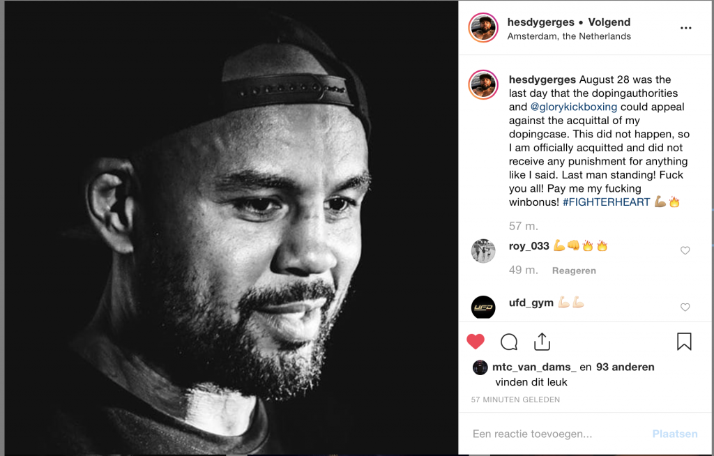 Hedsy Gerges: 'GLORY Kickboxing betaal mijn verdomde winstbonus'