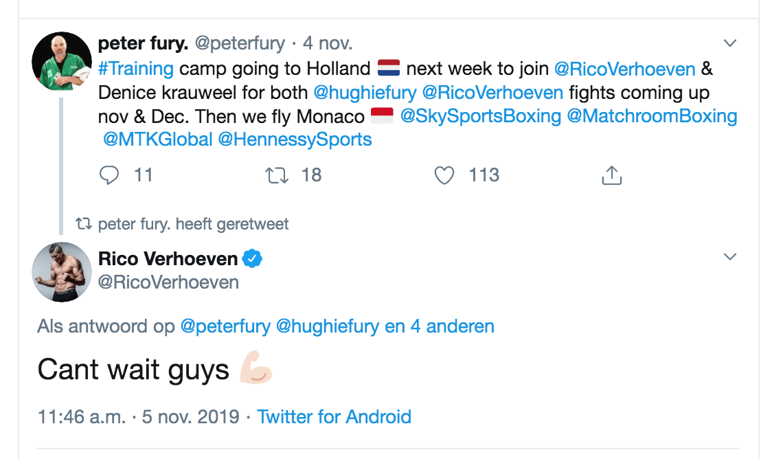 Bekende bokstrainer helpt GLORY kampioen Rico Verhoeven