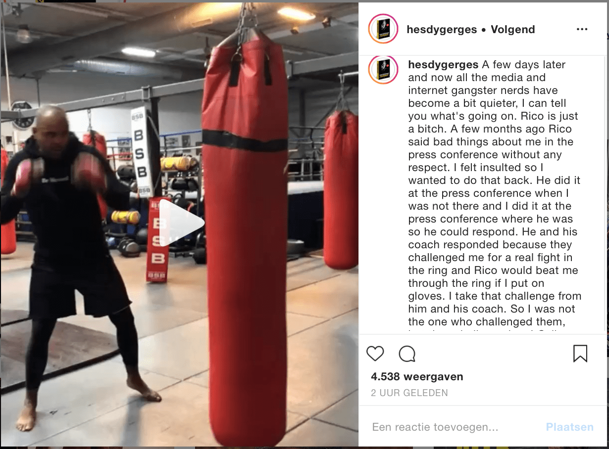 HESDY GERGES: 'Rico heeft mij uitgedaagd kom maar op dan'