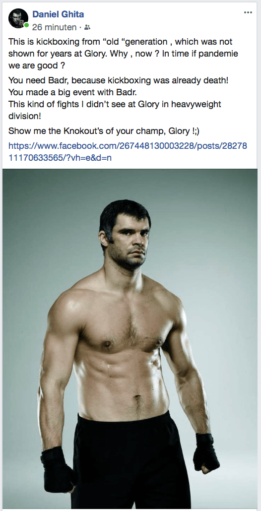 DANIEL GHITA: 'GLORY heeft Badr nodig want kickboksen was dood'