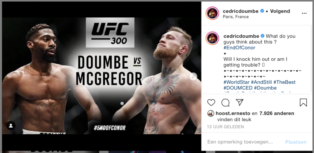GLORY kickboxing kampioen Doumbé daagt Conor McGregor uit
