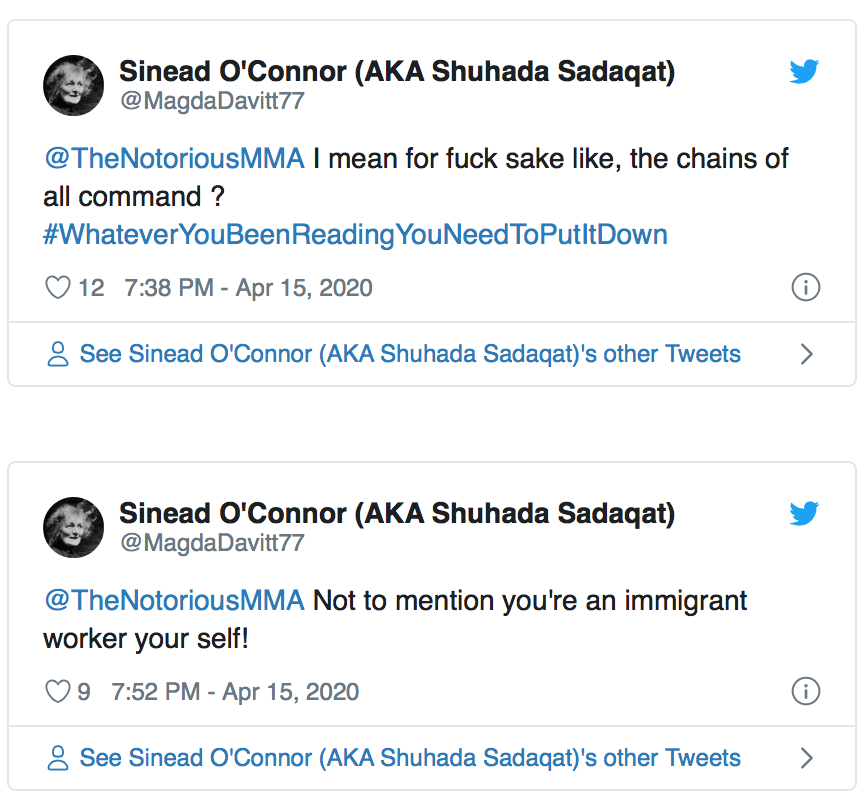 RUZIE: UFC-ster Conor McGregor snoert lastige Sinead O'Connor de mond