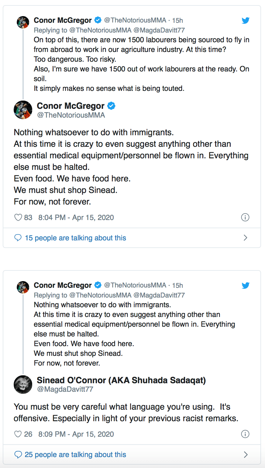 RUZIE: UFC-ster Conor McGregor snoert lastige Sinead O'Connor de mond