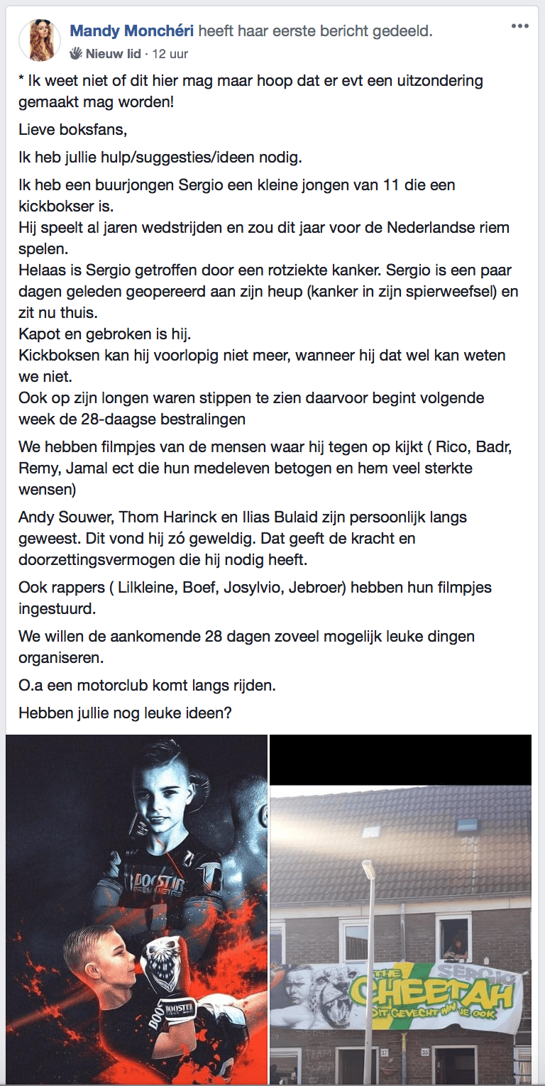 Badr Hari & Rico Verhoeven steunen doodziek kickboks talent Sergio