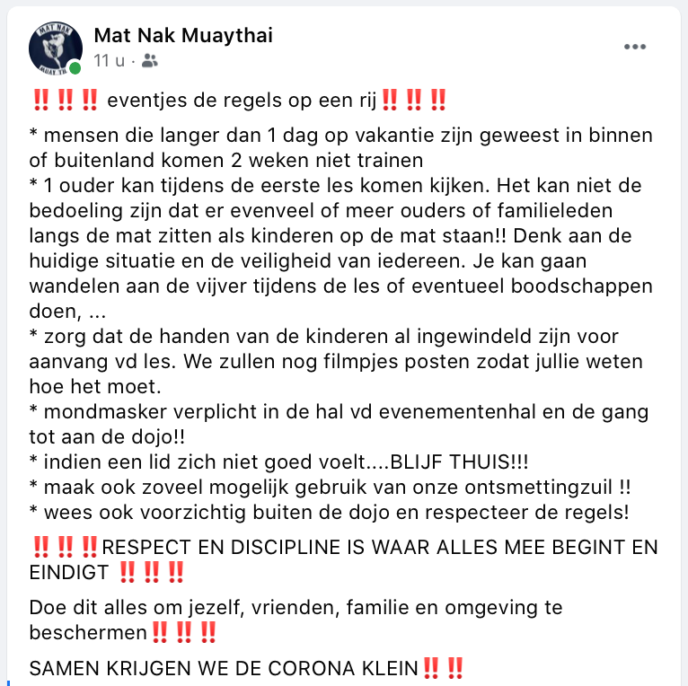 Sportscholen voeren anti-corona vakantie regels in