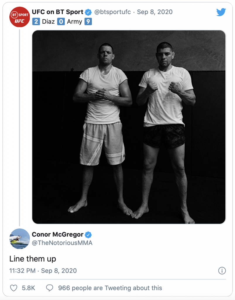 CONOR MCGREGOR OVER DIAZ BROERS: 'Ik pak ze allebei'