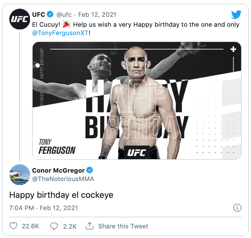 UFC-ster Conor McGregor stuurt 'lullig' bericht aan rivaal