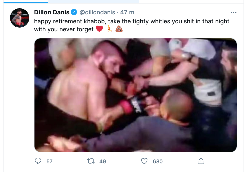 'Broekpoeper': Khabib slachtoffer HAAT TWEET rivaliserende MMA-vechter