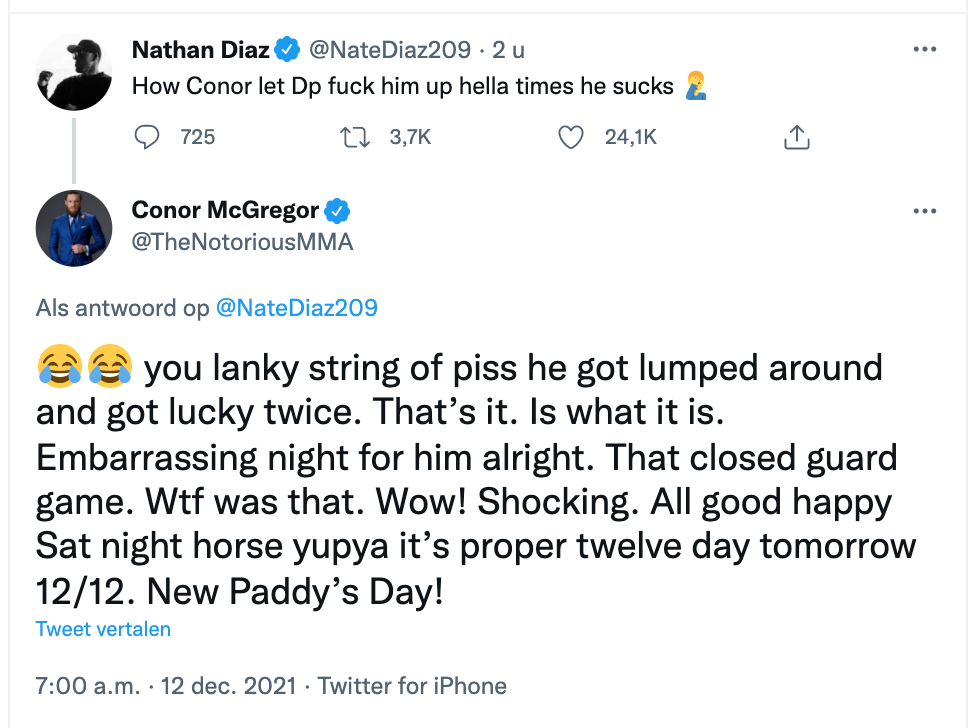 'Karma!' McGregor reageert op Poirier's verlies gevecht