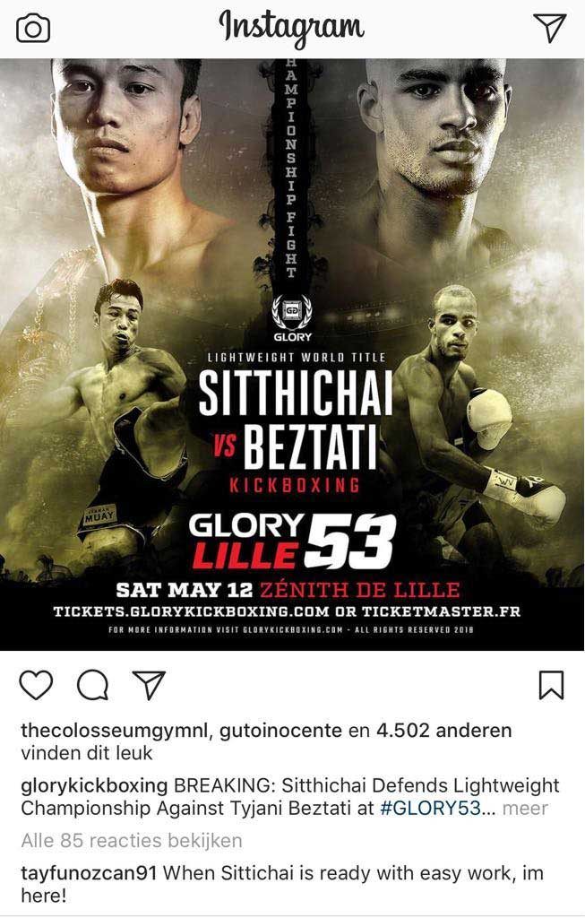 Tayfun Ozcan daagt GLORY kampioen Sitthichai uit!