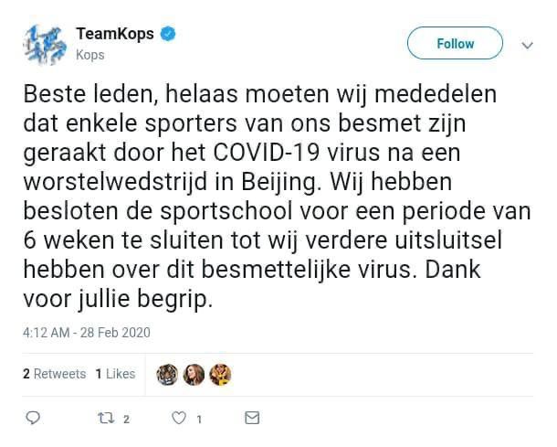 ZIEKE GRAP: Nep bericht over Coronavirus bij bekende gym